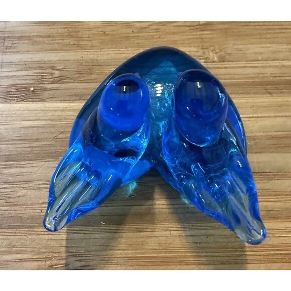 Birds Of Happiness Signed Leo Ward Art Glass Studios Two Birds Heart 3 Inch - Picture 3 of 5